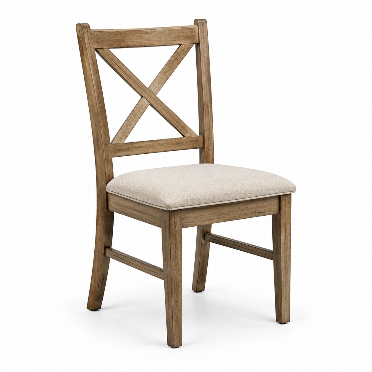 Sedia da pranzo in legno con seduta in poliestere beige