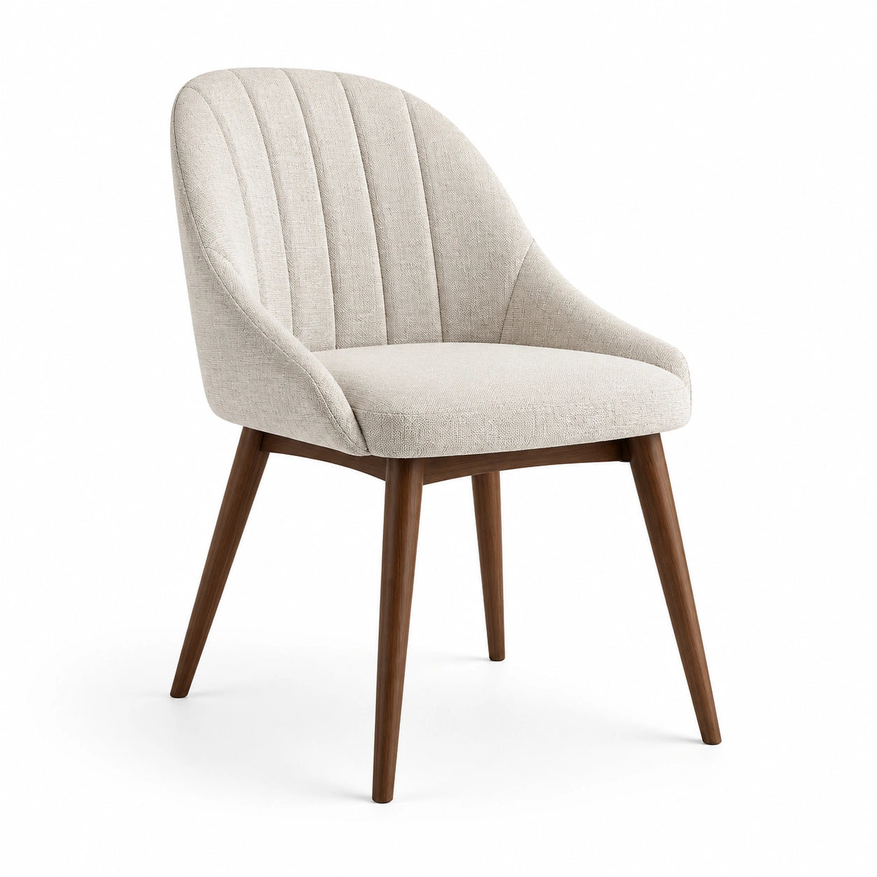 Sedia da pranzo in tessuto e legno beige