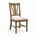 Sedia da pranzo in legno con seduta in tessuto beige