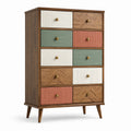 Cassettiera in Legno Multicolore con 9 Cassetti