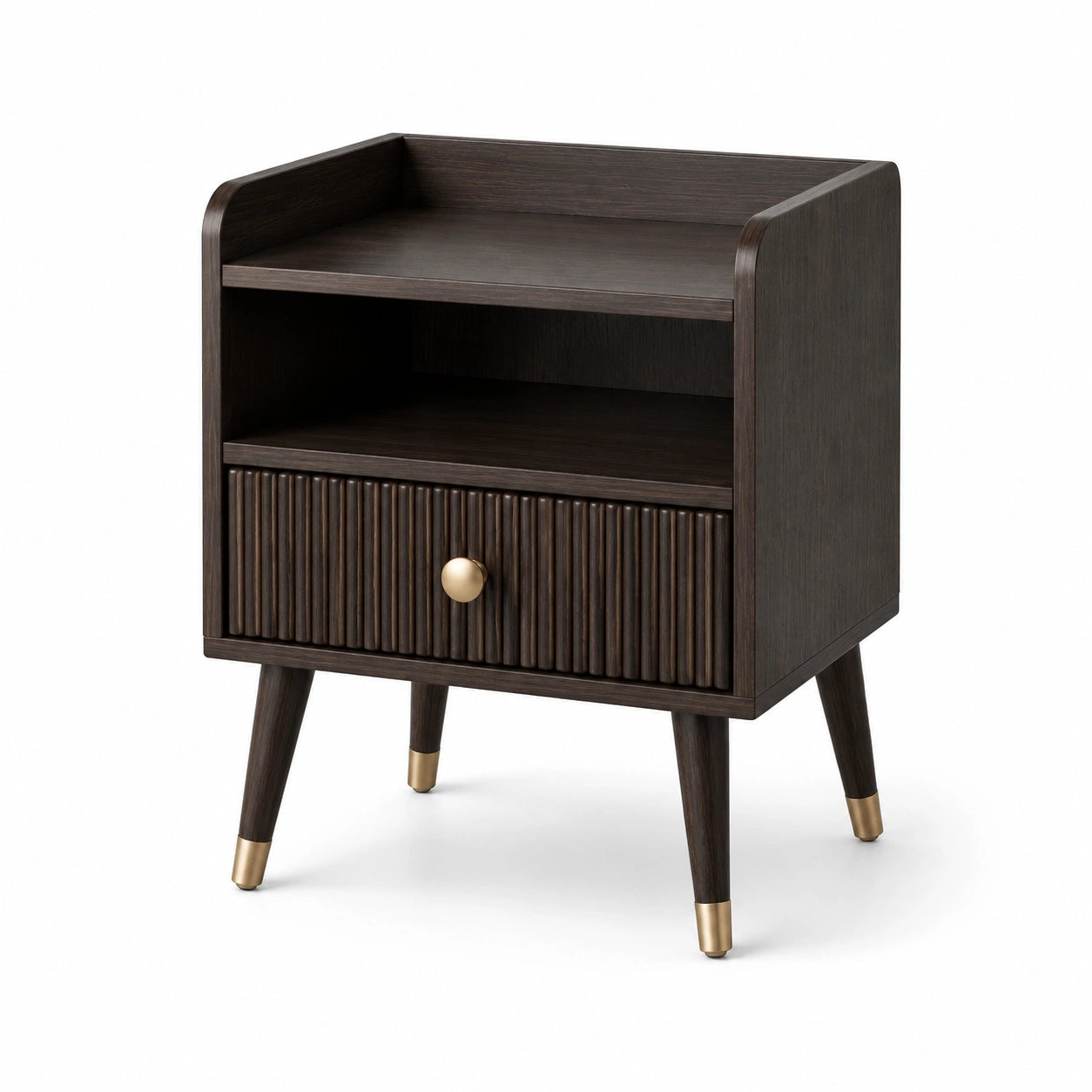 Comodino in legno con cassetto e ripiano