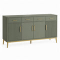 Credenza in legno con finiture in metallo dorato